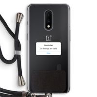 Reminder: OnePlus 7 Transparant Hoesje met koord