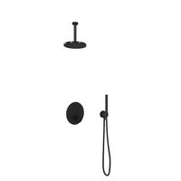 Hotbath Cobber Inbouw Regendoucheset Thermostaatkraan Met 2 Pushbuttons Rond, Plafondbuis 15cm, Hoofddouche 20cm En Staafhanddouche Chroom - thumbnail