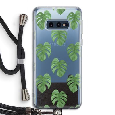 Monstera leaves: Samsung Galaxy S10e Transparant Hoesje met koord