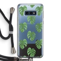 Monstera leaves: Samsung Galaxy S10e Transparant Hoesje met koord Monstera leaves: Samsung Galaxy S10e Transparant Hoesje met koord
