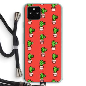 Mini cactus: Pixel 5a 5G Transparant Hoesje met koord