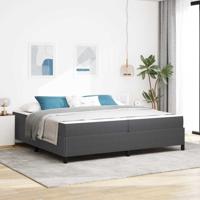 Bedframe Donkergrijs 200 x 200 cm Katoenen stof