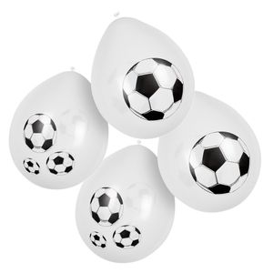 Boland 12x Voetbal ballonnen - ca. 25 cm - Feestversiering en decoraties