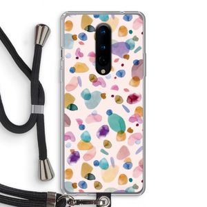 Terrazzo Memphis Pink: OnePlus 8 Transparant Hoesje met koord