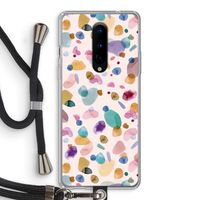 Terrazzo Memphis Pink: OnePlus 8 Transparant Hoesje met koord