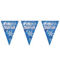Henbrandt kerst vlaggenlijn Merry Christmas- blauw -3,6 m - vlaggetjes   -