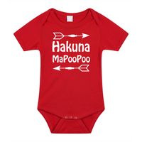 Baby rompertje - hakuna mapoopoo - rood - kraam cadeau - babyshower