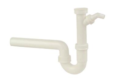 Kirchhoff Kunststof spoelbak buisvormige sifon, wit, 1 1/2" IT x 50 mm, met 3/4" apparaataansluiting - 98831448