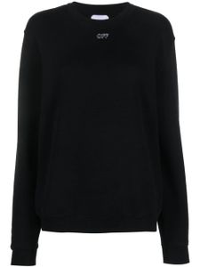 Off-White logo-embroidered cotton sweatshirt - Noir