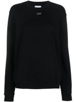 Off-White logo-embroidered cotton sweatshirt - Noir - thumbnail