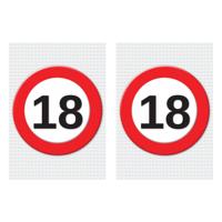 Verjaardag deurposter - 2x - 18 jaar - stopbord - 59 x 84 cm - leeftijd feestartikelen Verjaardag deurposter - 2x - 18 jaar - stopbord - 59 x 84 cm - leeftijd feestartikelen