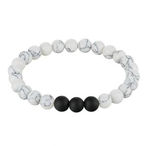 Kralen armband Heren Howliet Agaat Wit Zwart