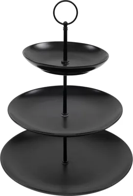 Cookinglife Etagère zwart ø 16, 21 & 26 cm - 3-laags - 32 cm hoog