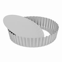 Patisse quichevorm met losse bodem 20 cm zilver - thumbnail