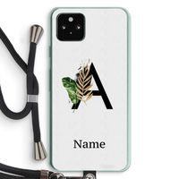 Charcoal Flora: Pixel 5a 5G Transparant Hoesje met koord