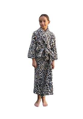 Kinderbadjas panter zacht fleece