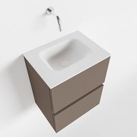Toiletmeubel Mondiaz Ada | 40 cm | Meubelkleur Smoke | Lex wastafel Talc Midden | Zonder kraangat