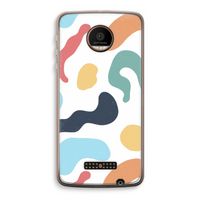 Memphis Shapes Blue: Motorola Moto Z Force Transparant Hoesje
