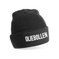 Oliebollen muts unisex - one size - zwart - apres-ski muts