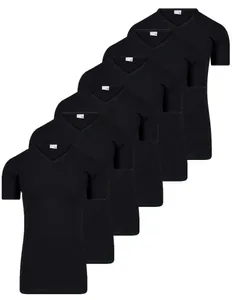 Beeren 6 stuks - heren T-shirts zwart Extra lang