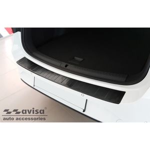 Zwart RVS Bumper beschermer passend voor Seat Leon Sportstourer 2020- 'Ribs' AV245246