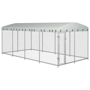 vidaXL Hondenkennel voor buiten met dak 8x4x2,3 m