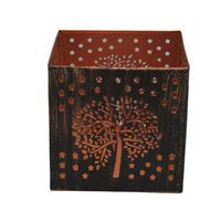 Waxinelichthouder Koper - Vierkant & Tree of Life (13 x 13 cm) - thumbnail