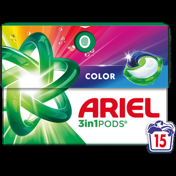 Ariel 3in1 PODS Color, Wasmiddel Capsules 15 bij Jumbo