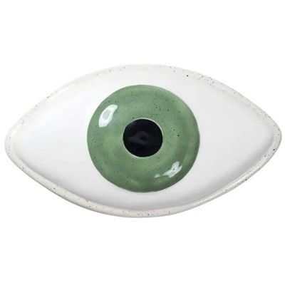 Doiy Opbergdoos Oog 24 Cm Keramiek Wit