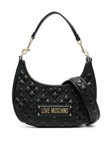 Love Moschino sac porté épaule matelassé à plaque logo - Noir