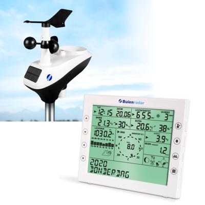 Buienradar BR-1800 - Professioneel weerstation met draadloze buitensensor, wit