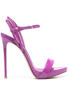 Le Silla sandales Gwen 120 mm en cuir verni - Violet