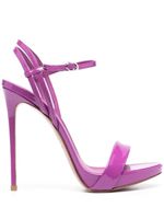 Le Silla sandales Gwen 120 mm en cuir verni - Violet