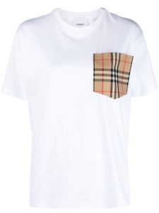 Burberry t-shirt en coton à poches contrastées - Blanc