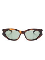 Saint Laurent Eyewear lunettes de soleil Bold Geo à monture ovale - Marron