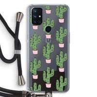 Cactus Lover: OnePlus Nord N10 5G Transparant Hoesje met koord Cactus Lover: OnePlus Nord N10 5G Transparant Hoesje met koord