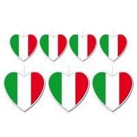 Hou van Italie versiering set - Hartjes - 14 cm en 28 cm - 7 delige - Landen vlaggen feestartikelen