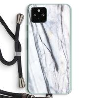 Gestreepte marmer: Pixel 5a 5G Transparant Hoesje met koord Gestreepte marmer: Pixel 5a 5G Transparant Hoesje met koord