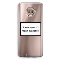 Alone: Motorola Moto G6 Transparant Hoesje