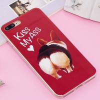 For iPhone 8 Plus & 7 Plus Noctilucent IMD Letters Dog Pattern Soft TPU Back Case Protector Cover