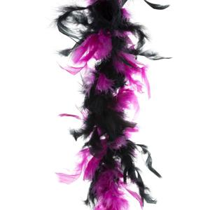 Carnaval verkleed boa met veren - zwart/roze - 200 cm - 45 gram - Glitter and Glamour
