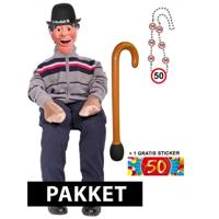 Compleet Abraham pop pakket - Tuinpop - 6 delig - 50 jaar geworden