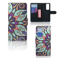 OPPO Find X3 Neo 5G Hoesje Purple Flower - thumbnail