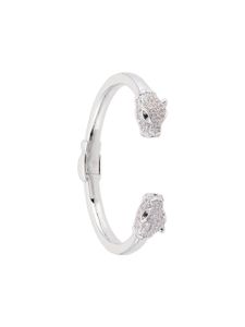 Nialaya Jewelry bracelet jonc Panther orné de diamants - Argent