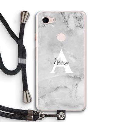 Ivory Marble: Pixel 3 XL Transparant Hoesje met koord
