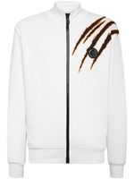 Plein Sport veste zippée à patch logo - Blanc