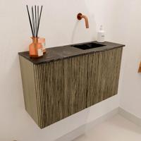 Toiletmeubel Mondiaz Joya Dlux | 70 cm | Meubelkleur Dusk | Faye wastafel Lava Wasbak Rechts | Zonder kraangat(en) Toiletmeubel Mondiaz Joya Dlux | 70 cm | Meubelkleur Dusk | Faye wastafel Lava Wasbak Rechts | Zonder kraangat(en)