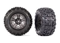Traxxas - Tires & wheels, assembled, glued (charcoal gray 2.8" wheels, Sledgehammer tires, foam inserts) (2) (TRX-9072-GRAY) - thumbnail