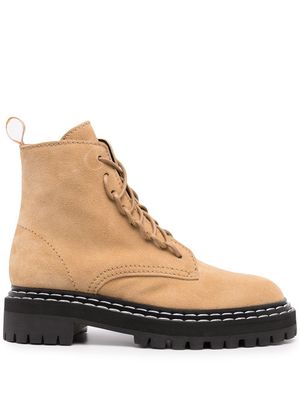 Proenza Schouler bottines de combat à semelle crantée - Tons neutres