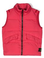 Stone Island Junior gilet matelassé à patch logo - Rouge - thumbnail